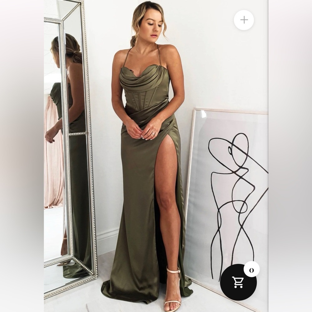 Ladivine Olive Green Maxi Dress - Picture 1 of 11